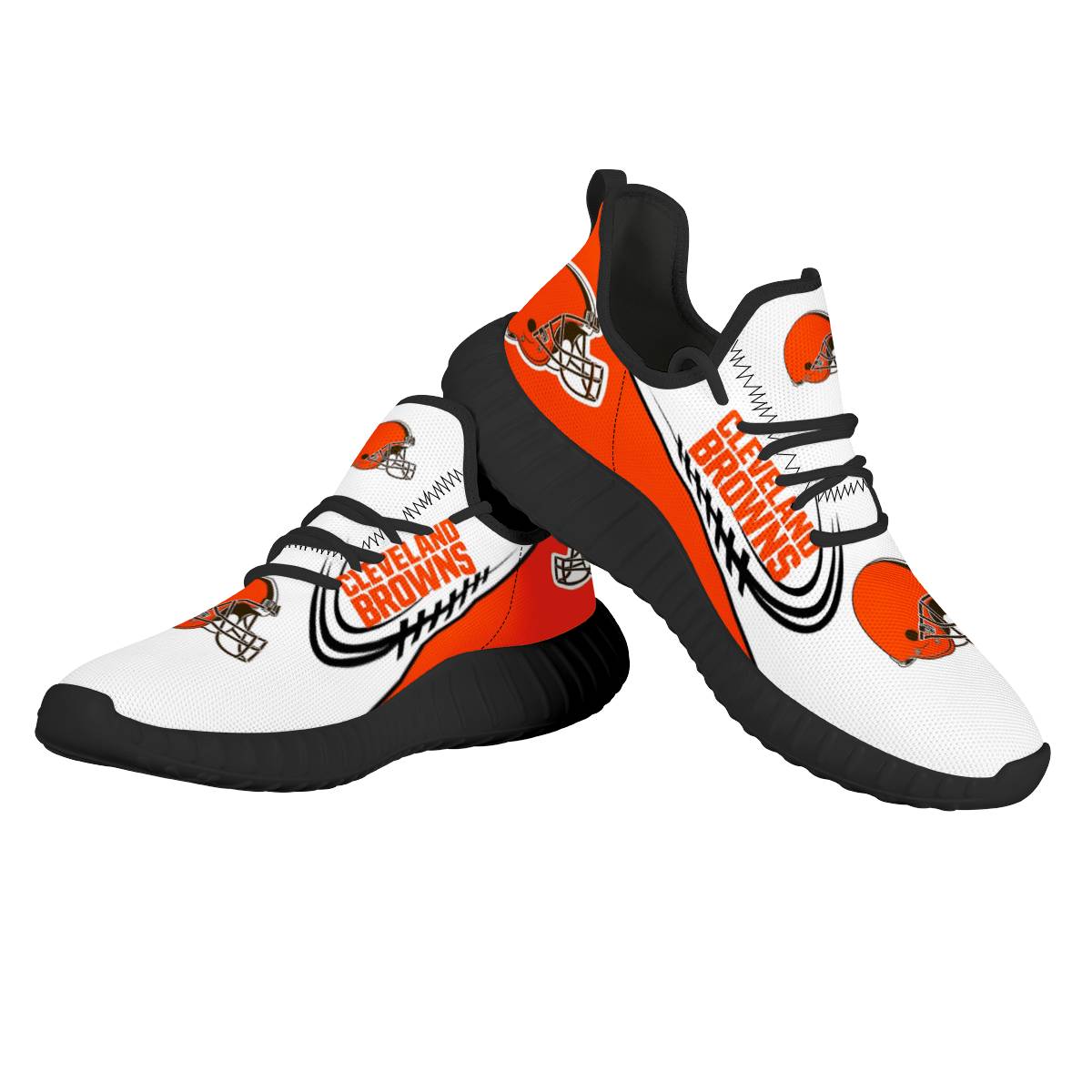 Men's Cleveland Browns Mesh Knit Sneakers/Shoes 007